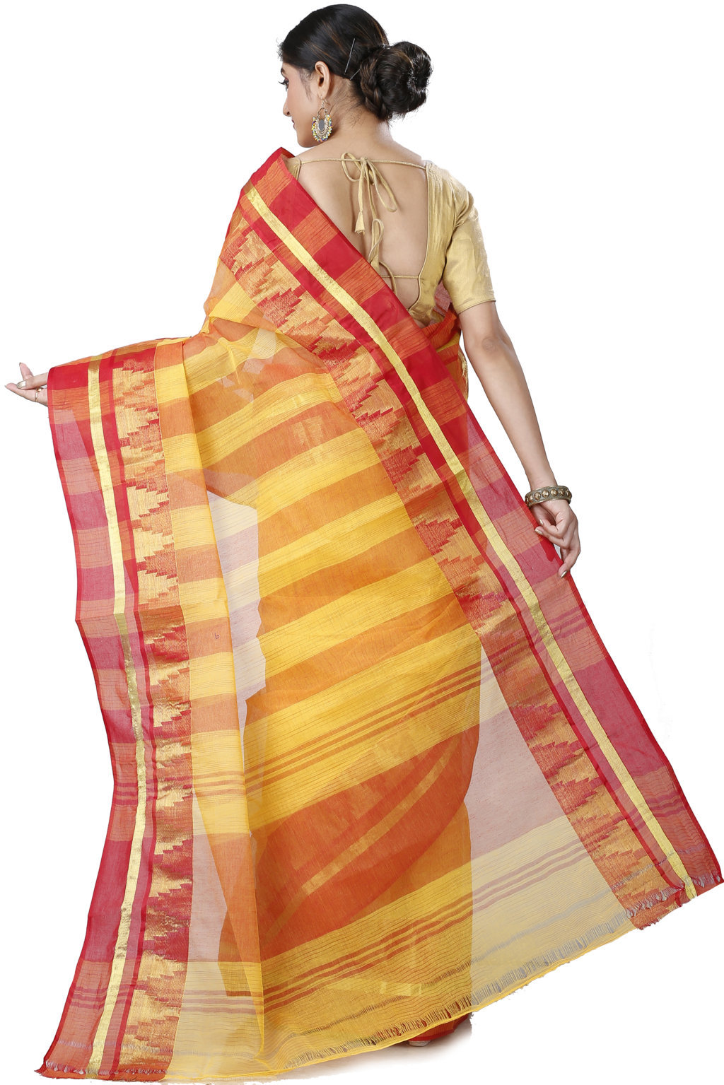 Red Pure Cotton Vrinda Tant Saree (1095)